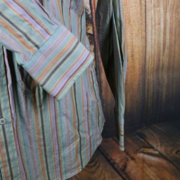 Robert Graham Mens Medium Colorful Flip Cuff Shirt - Picture 5 of 8